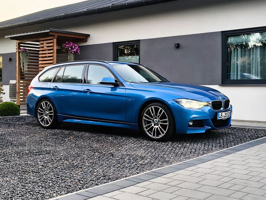 BMW Seria 3 M-Pakiet 2.0D B47 estoril-blau cała w oryginale serwis ASO