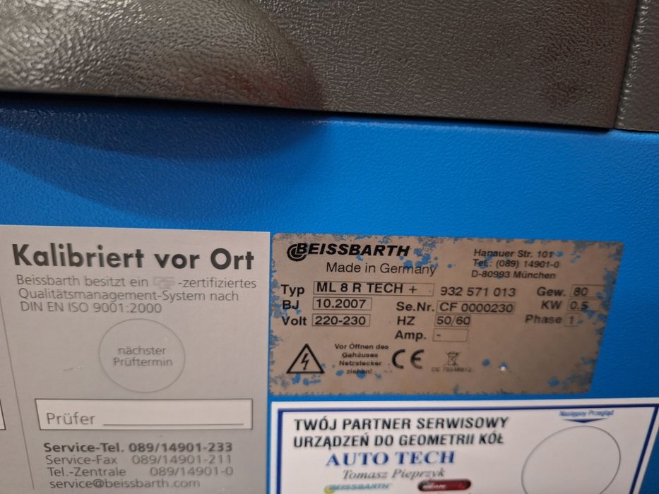 Beissbarth ML 8R Tech plus radiowy  geometria kół zbieżność