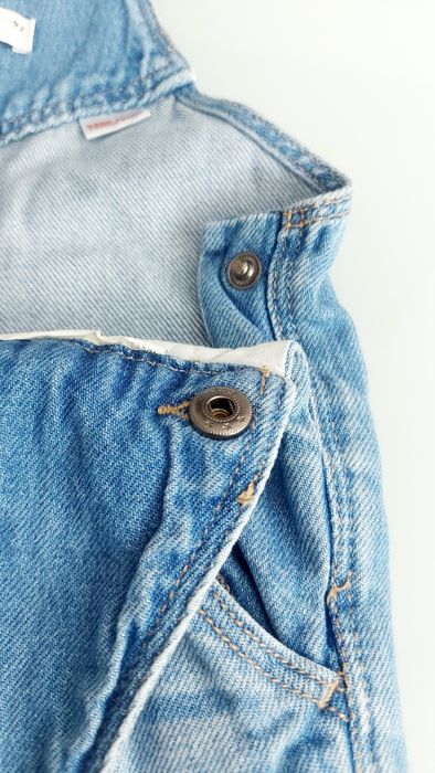 Spodnie Ogrodniczki ZARA r 92 18-24 m-ce Jak NOWE Miękki Jeans Krótkie