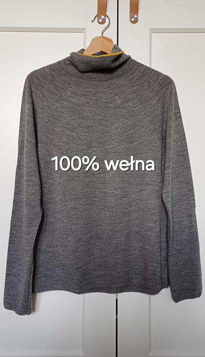 Szary wełniany golf damski rozm. L Uniqlo x Ines De La Fressange