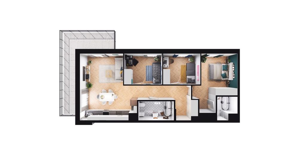 4-pokojowe mieszkanie 70m2 + balkon Bezpośrednio
