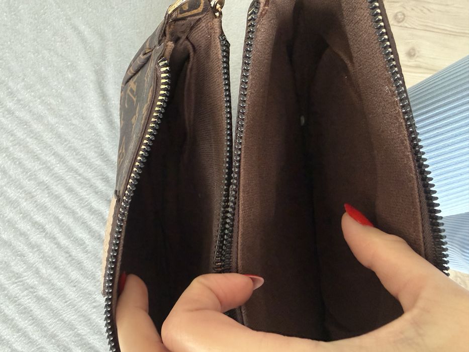 Torebka LV  louis vuitton parciany pasek khaki 3 saszetki na ramie