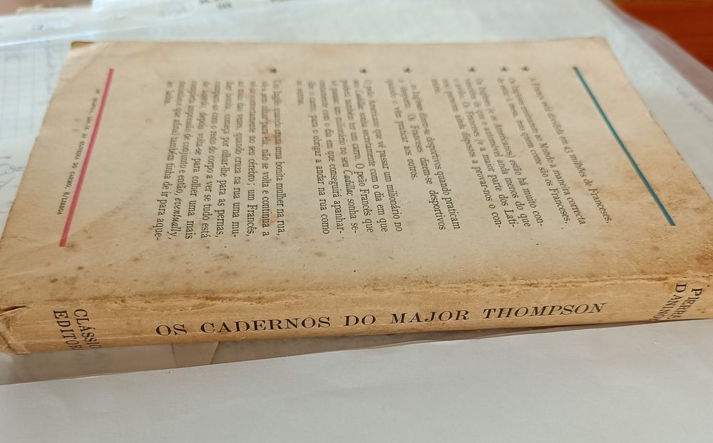Livro Os cadernos do Major Thompsonn