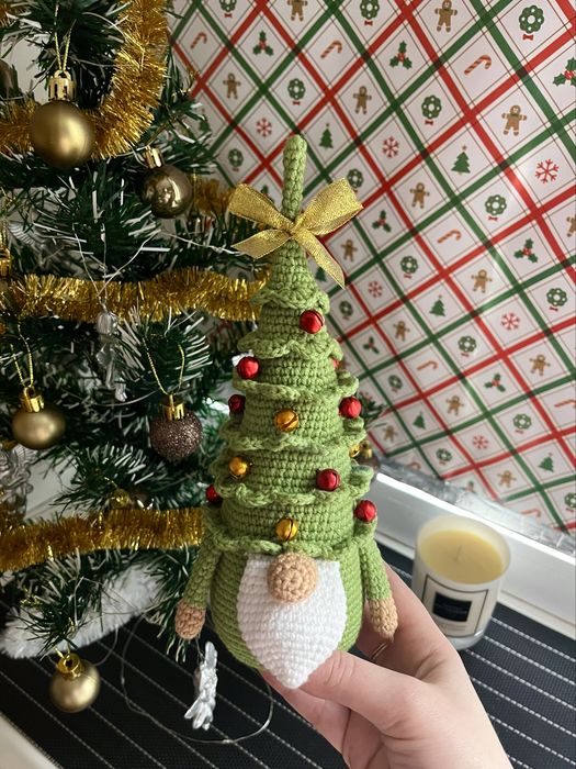 Скандинавський гном, новорічні іграшки, амігурумі