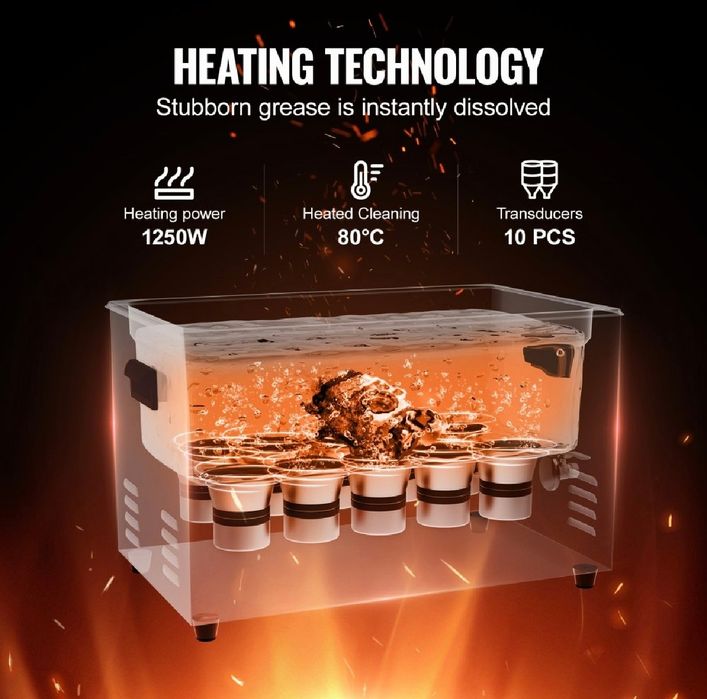 Nova Máquina de ultra frequência Vevor 30L com aquecimento até 80°