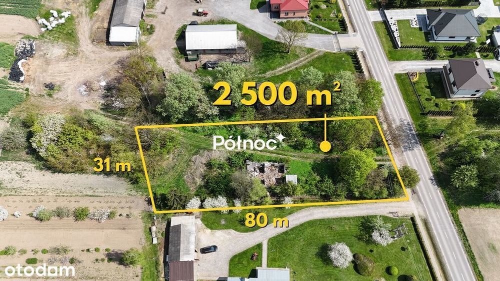Działka 0,25 ha z mediami–cisza, zieleń, potencjał