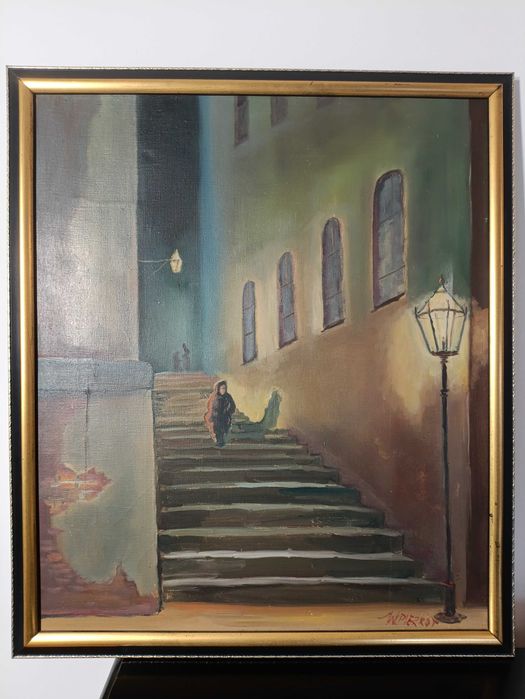 Kolekcja obrazów dekoracyjnych olej na płótnie z lat 80.-90. XX w.