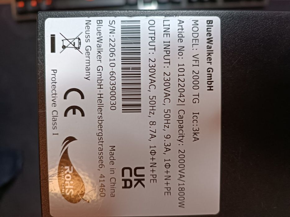 ДБЖ, безперервної дії PowerWalker VFI 2000 TG