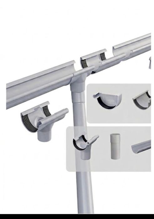 Conjunto de caleiras em PVC (grande quantidade)