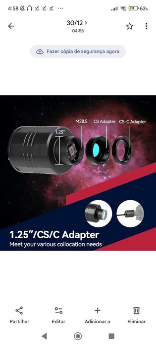 Câmara Astronómica Svbony SC311 Telescópio WiFi - Baixa de Preço