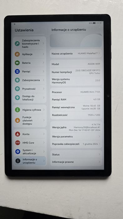 Sprzedam tablet Huawei Mate Pad AGS3K-W09