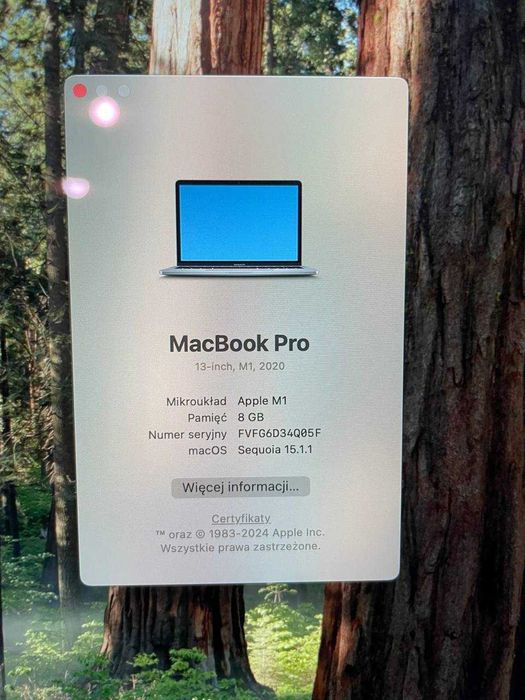 Macbook Pro 13” M1 Retina 2020r A2338/RAM 8GB/SSD 512GB/TouchBar