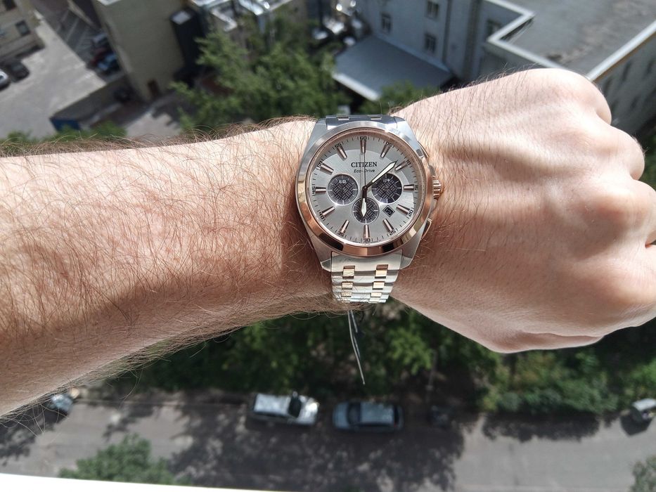 Японские мужские часы Citizen Eco-Drive CA4516-59A, сапфир, хронограф