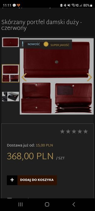 Portfel damski czerwony Porfele Polskie