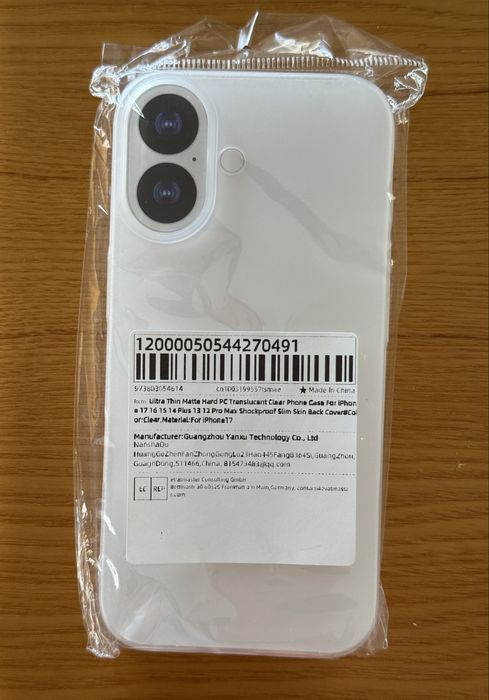 Capas de Proteção iPhone 17 (Verde, Cinza, Preta e Transparentes - Novas)