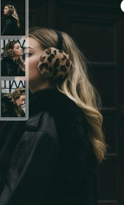 Хутряні навушники леопард меховые наушники