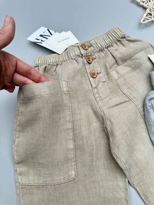 Літні штани  Zara брюки льняні льон трузери 1,5 та 2 роки