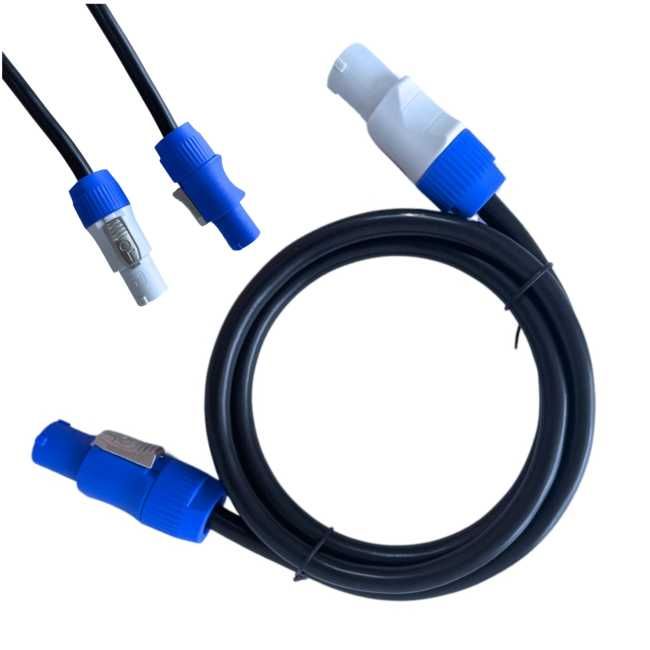 Kabel powercon podaj dalej 2m zasilający do oświetlenia nagłośnienia 3x2,5 mm² Sklep Muzyczny