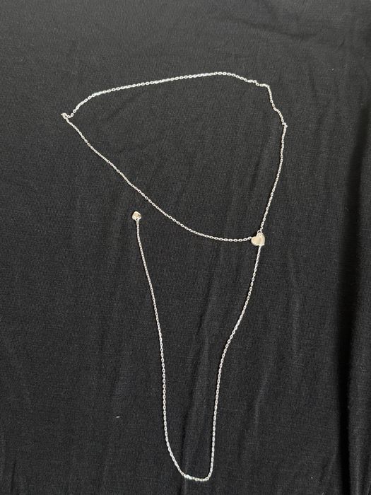 Кольє краватка , срібний ланцюжок  рухоме серце