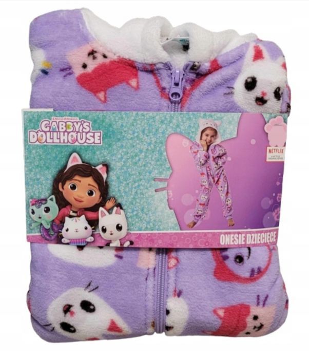 Polarowa Piżama Jednoczęściowa Kombinezon Koci Domek Gabi 110 / 116