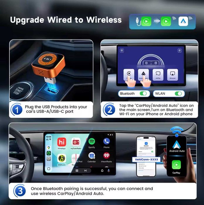 Carlinkit Mini Ultra 6 - Адаптер беспроводного CarPlay / Android / Mirror
