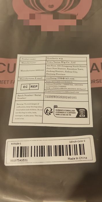Peruka czarna długie proste gęste włosy