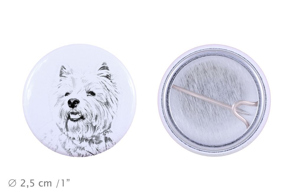 West Highland White Terrier przypinka z psem mała Art-Dog