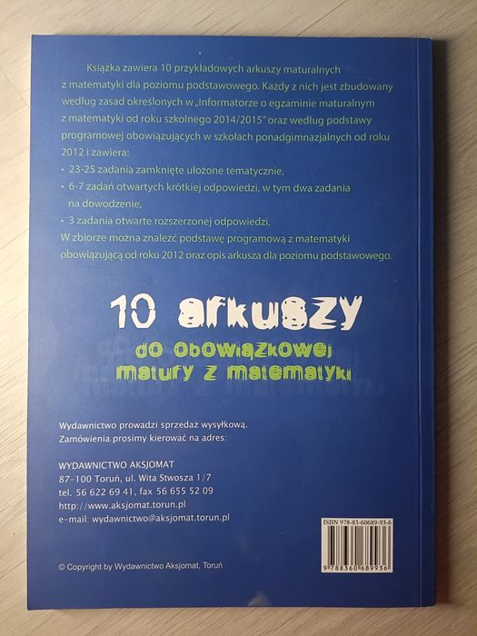 Arkusze maturalne matematyka poziom podstawowy, wydawnictwo Aksjomat