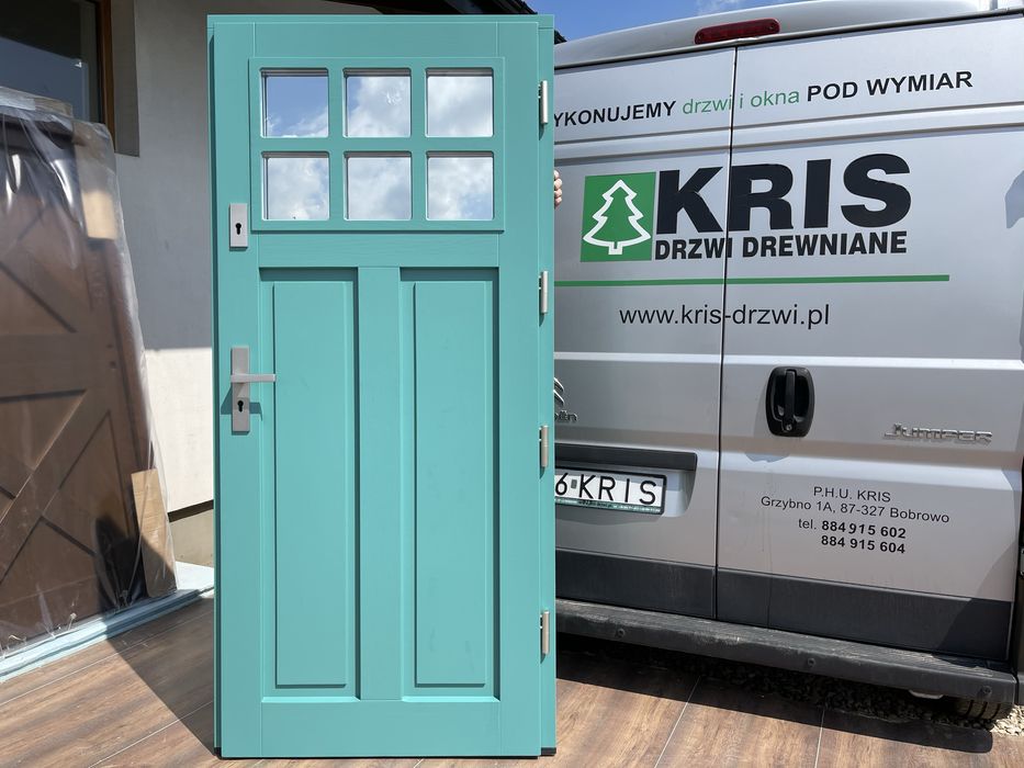 Drzwi zewnętrzne drewniane Czyste powietrze na wymiar  Cała Polska