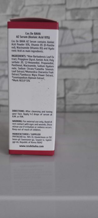 Сироватка з азелаїновою кислотою 10% Cos De BAHA 30ml