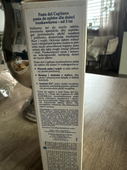 Padta do zebow dla dzieci 3+ truskawkowa