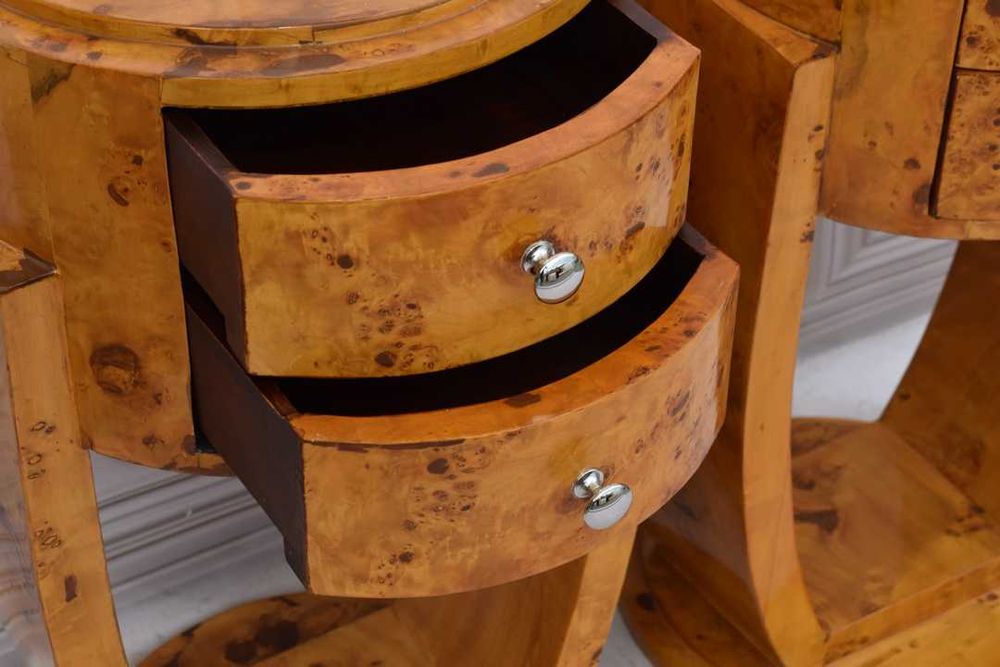 Stoliki Nocne Art Deco - Szafki Szafy Nakastliki Gięte Drewno  Czeczot