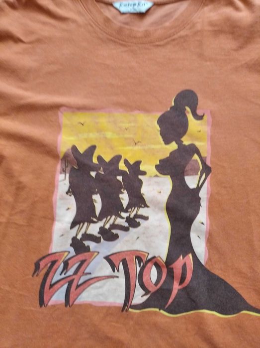 Pomarańczowa koszulka vintage zespołu ZZ Top z trasy 2003r rozm.XL