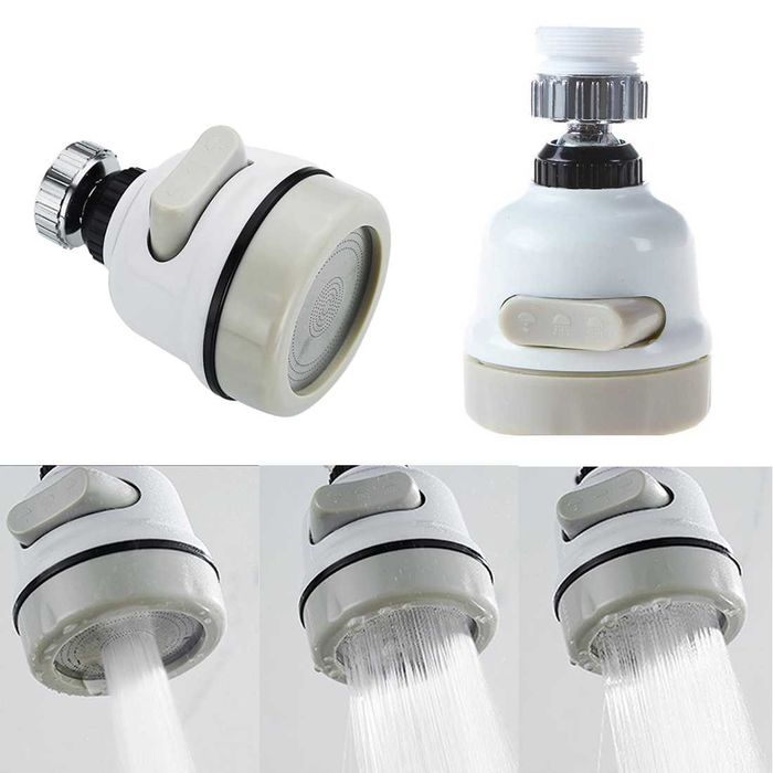 Perlator adapter na baterię do kranu 3w1 Obrotowy Napowietrzacz