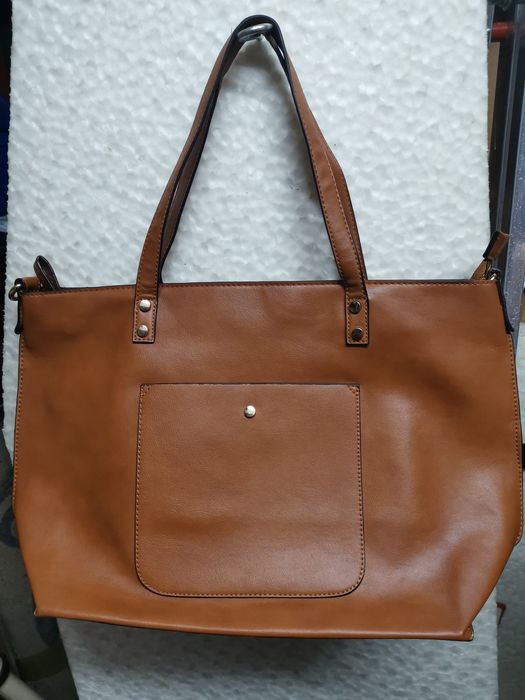Parfois Brown-Honey-Colored Leather Ladies' Tote Bag