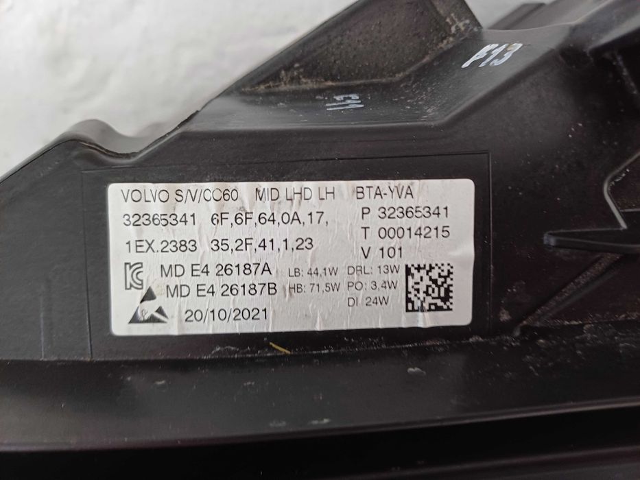 lampa lewa volvo s60 v60 3 III full led 3236.5341