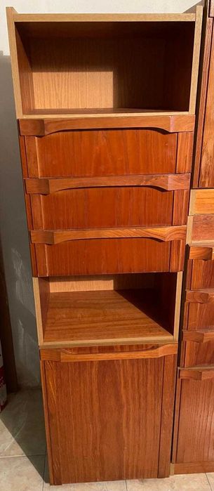 Conjunto 4 Módulos Madeira Vintage 165cm – Gavetas + Armários | 70€