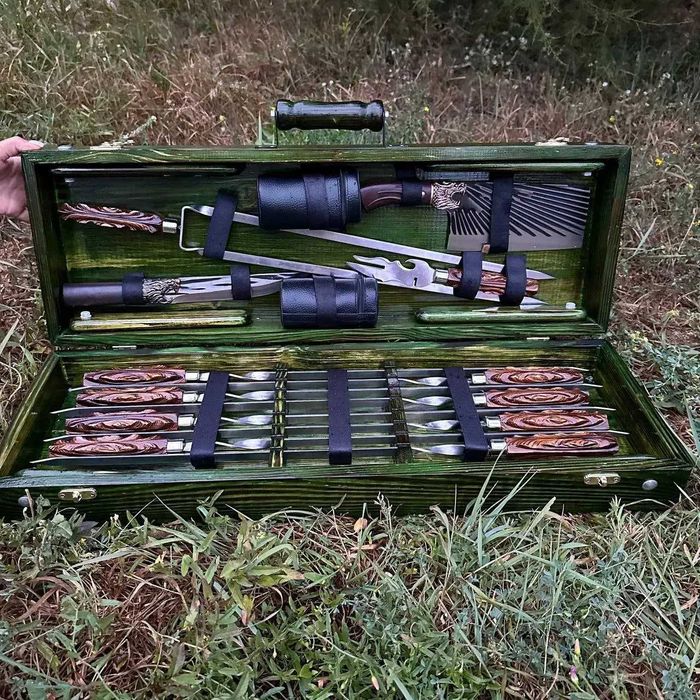 Набір шампурів у кейсі, подарунок для хлопців, подарунки для чоловіків