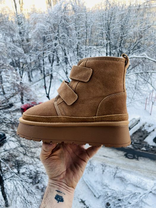 Угги Ugg хайтопы ботинки натуральный замш зимние высокая подошва мех