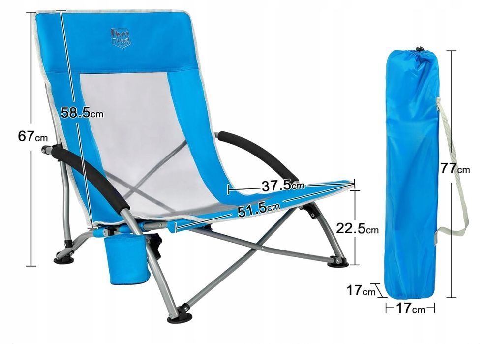 Timber Ridge Zestaw 2 Szt. Krzesło Plażowe, Lekkie Powystawowy