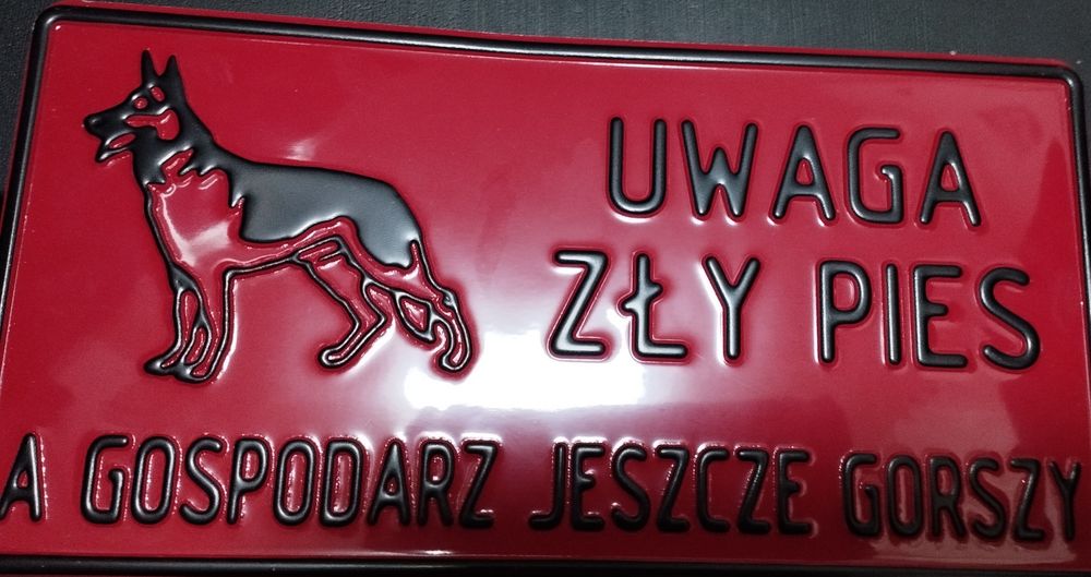 Tabliczka ostrzegawcza uwaga pies