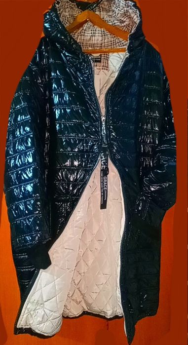 (бедра160-200см)ШИКАРНА женская куртка большого р(Длина1 м/ЗИМАзимняя)