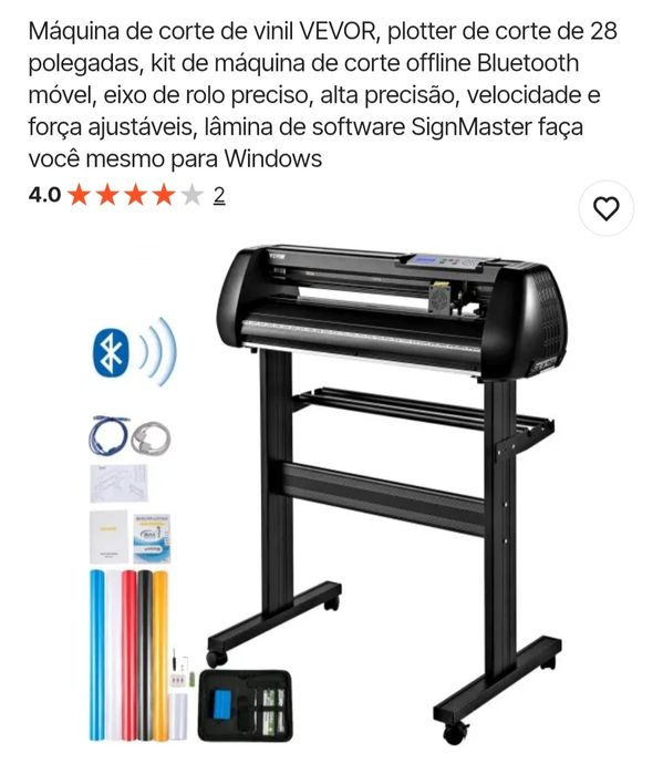 Plotter de corte VEVOR 720 mm– NOVO, selado na caixa