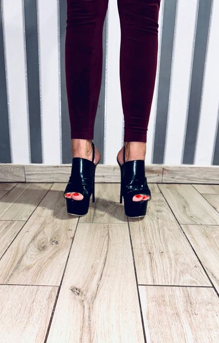 160/ Szpilki OD RĘKI 39 seksowne sandały otwarta pięta 17 cm 36-50 EU