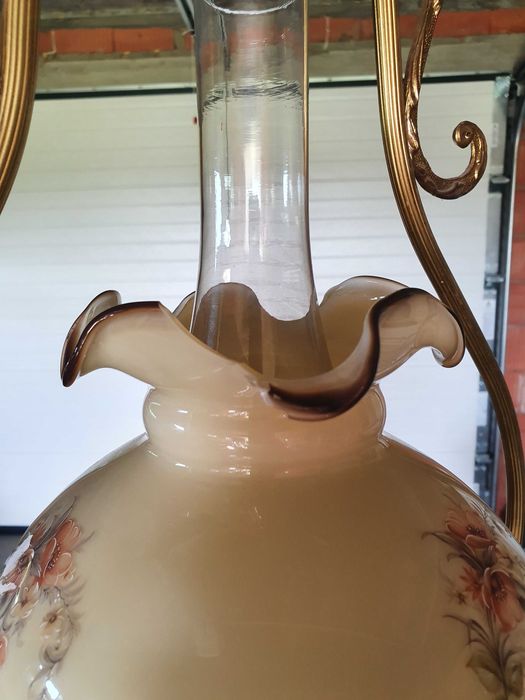 Lampa wisząca retro miedziana.