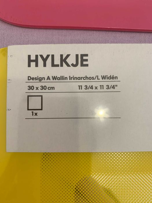 Espelhos Decoração Hylkje IKEA - Amarelo e Rosa - 30x30cm