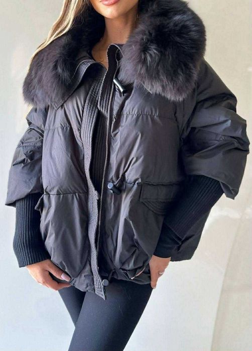 Kurtka puchowa zimowa lis