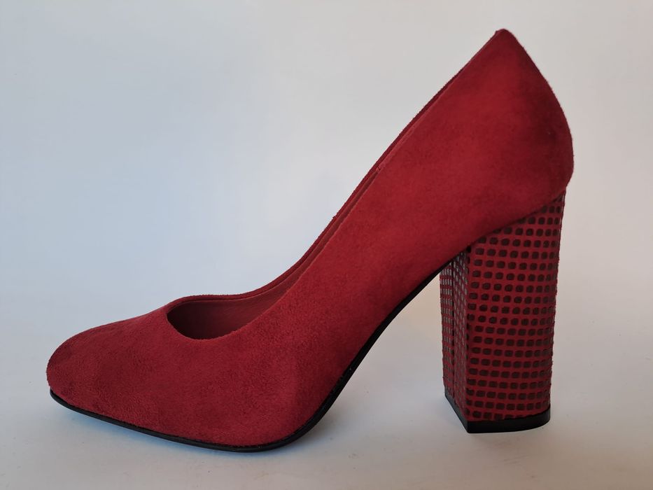 Półbuty na obcasie Sergio Leone bordo