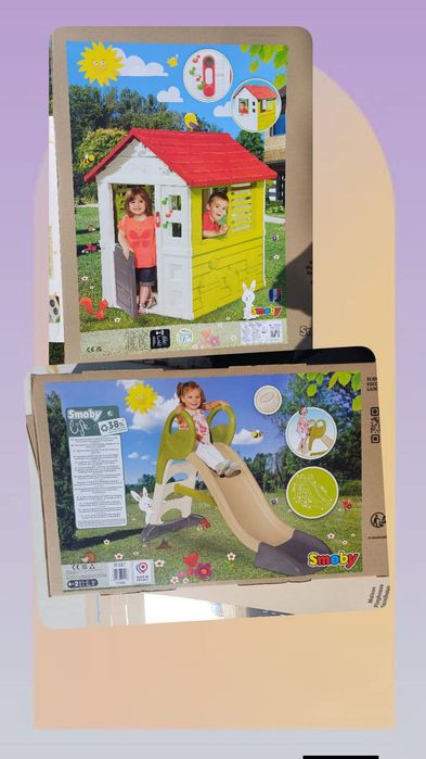 Domek ogrodowy plastikowy zjezdzalnia smoby nowy zestaw