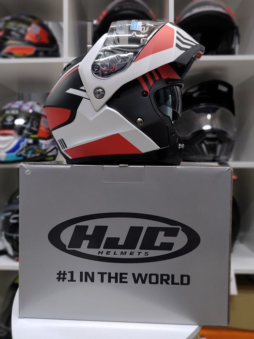 Kask motocyklowe szczękowy HJC C91N KAON czarno czerwono biały roz XL